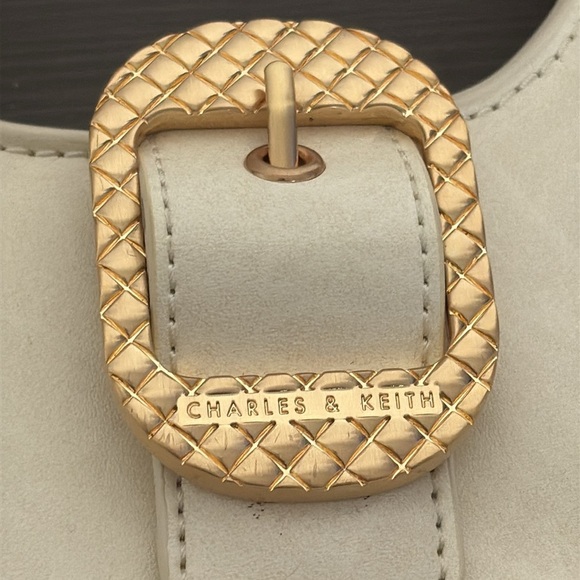Charles & Keith Bag Avis Belted Top Handle Mini Bag Cream - Picture 5 of 15